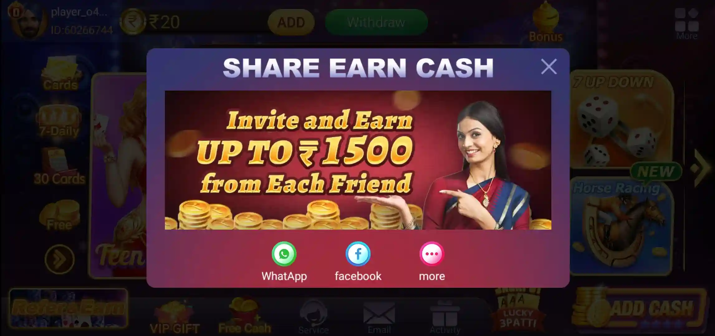 Refer & Earn - Teen Patti Master