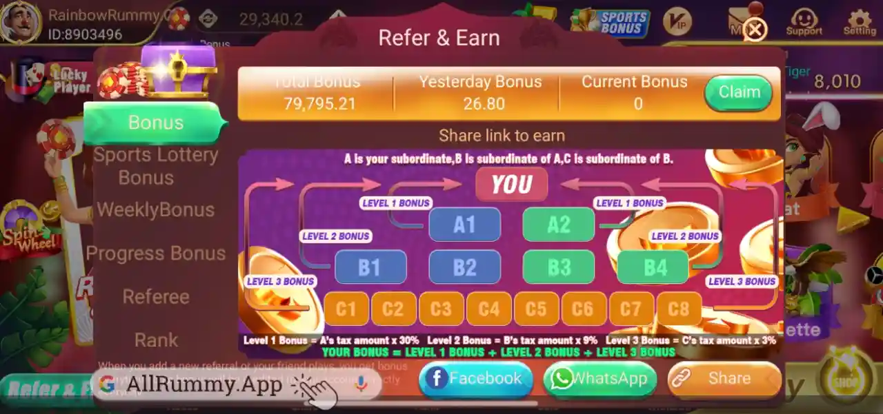 Rummy Rainbow Refer & Earn