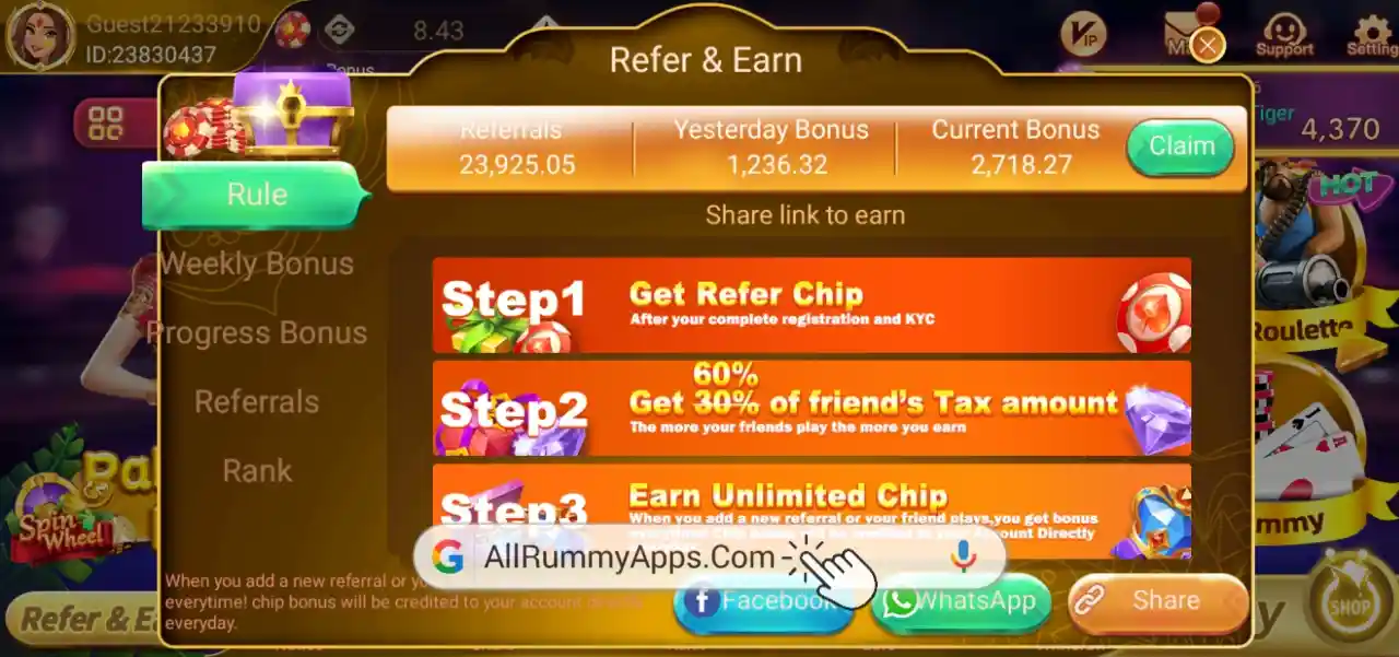 Mate Rummy Refer & Earn